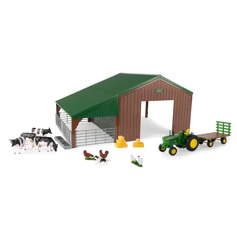 1:32 Scale John Deere Tractor & Shed Playset – Lp71780 1