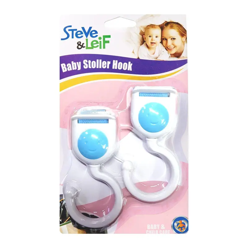 2-Pack White Stroller Hook Accessories – Heavy-Duty, Rotating Baby Gear Carriers 1