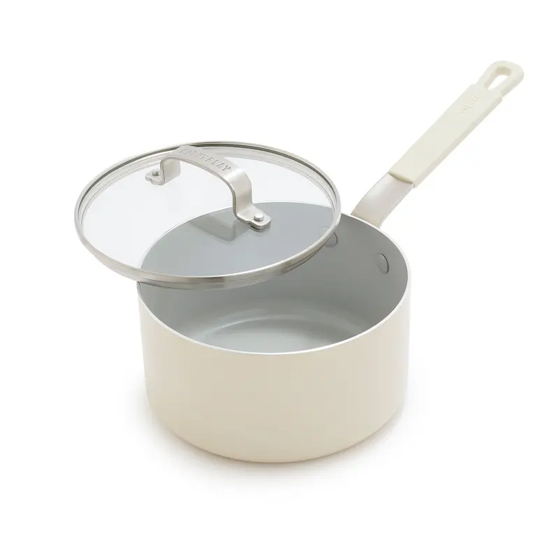 Bobby Flay By Greenpan 2.53-Qt Ceramic Nonstick Saucepan With Lid – Cream 1