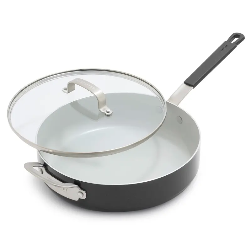 Bobby Flay By Greenpan 4.5-Qt Ceramic Nonstick Sauté Pan With Lid – Graphite 1