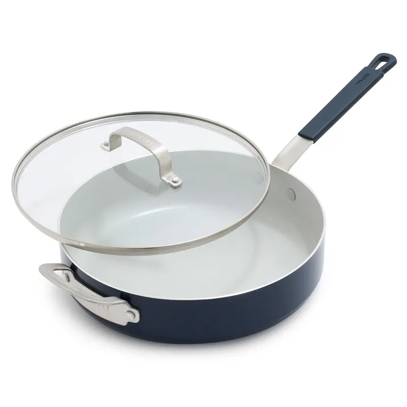 Bobby Flay By Greenpan Professional Ceramic Sauté Pan – 4.5-Quart With Lid, Oxford Blue 1