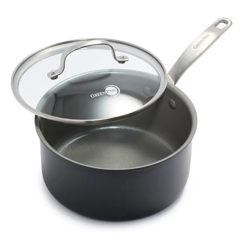 Chatham Ceramic Nonstick 3-Quart Saucepan With Glass Lid 1