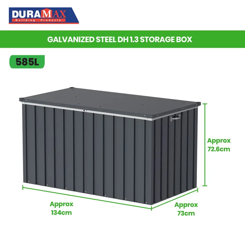 Compact Metal Outdoor Storage Box – 585-Liter Rust-Resistant Design 1