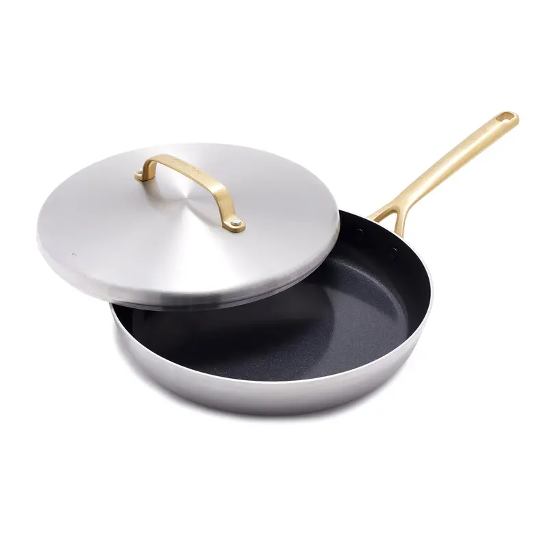 Gp5 Stainless Steel 12-Inch Fry Pan With Champagne-Style Handles & Lid 1