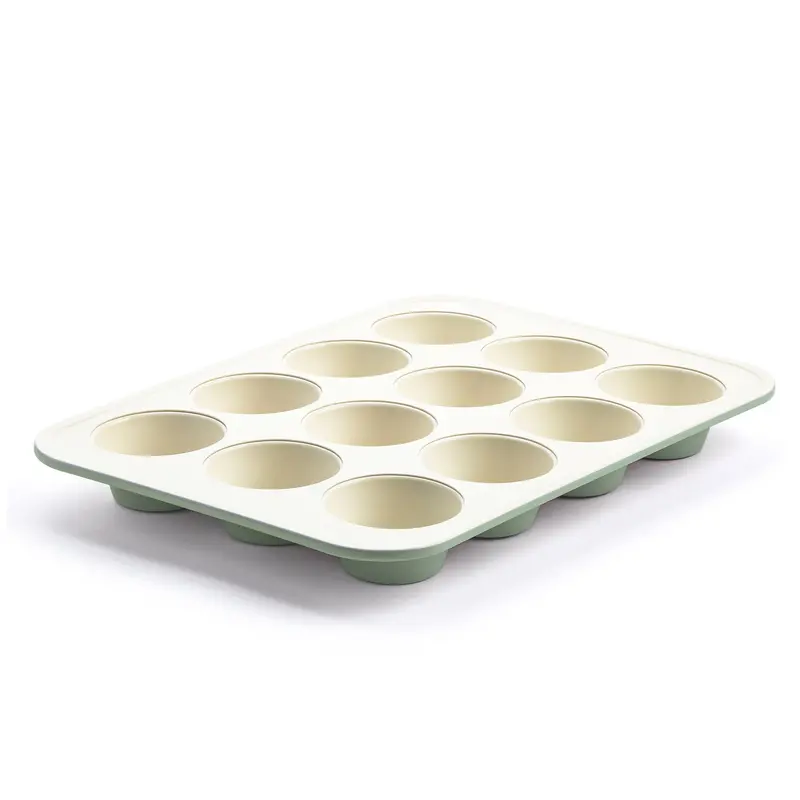 Greenlife Sage Green Ceramic Nonstick Muffin Pan 1