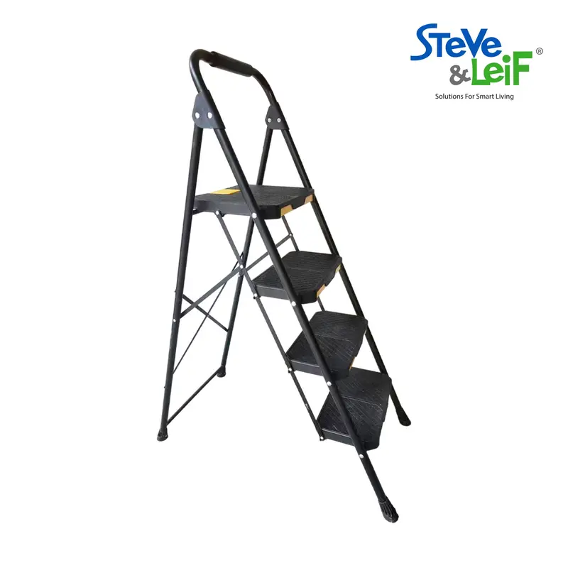 Heavy-Duty 4-Step Folding Multi-Use Ladder – Aluminum, Portable & Stable 1