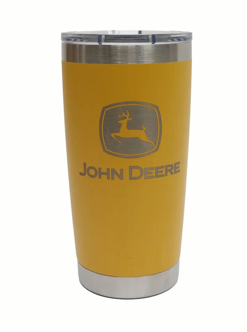 John Deere 20 Oz Construction Yellow Insulated Tumbler – Yeti-Style Drinkware (Lp84484) 1