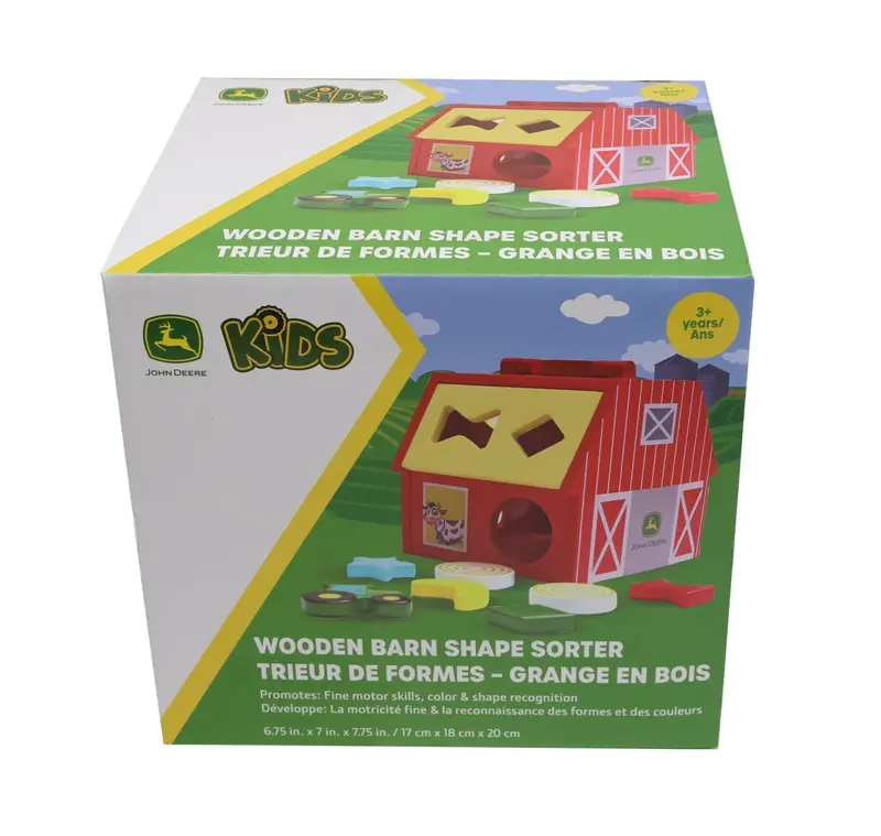 John Deere Barn-Shaped Wooden Shape Sorter Toy (Lp87304) 1