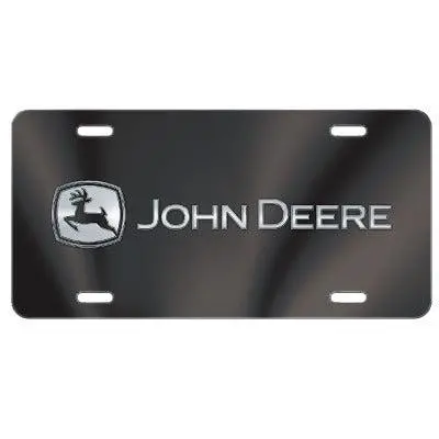 John Deere Lp66195 Black Acrylic Mirror-Finish License Plate 1