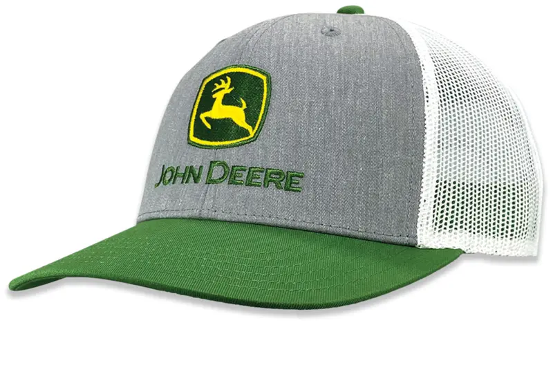 John Deere Lp86116 Moline 112 Hg/Gr/Wh Mesh-Back Cap – Men’S Ventilated Trucker Hat 1