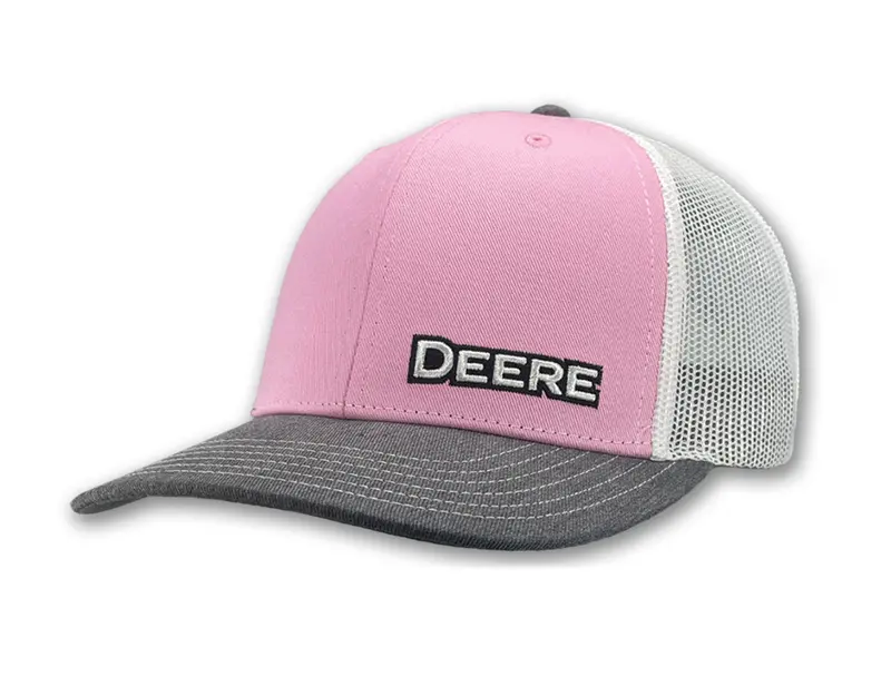 John Deere Lp87492 Pink/Grey/White Mesh-Back Adjustable Cap 1