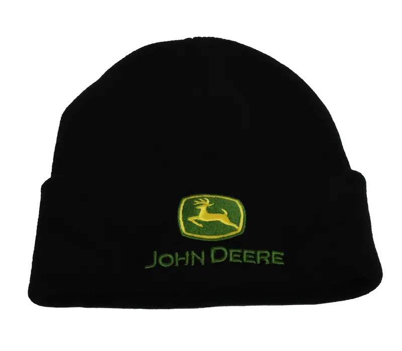 John Deere Lp88242 Men’S Black Jd Ag Tm Cuffed Knit Beanie 1
