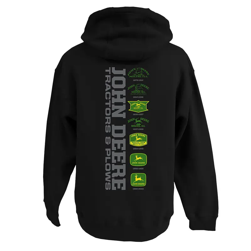 John Deere Men’S Black Tractors & Plows Hoodie – 3Xl (Lp79357) 1