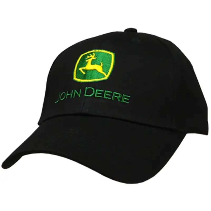 John Deere Men'S Classic Black Logo Cap – Structured Fit – Lp36626 1