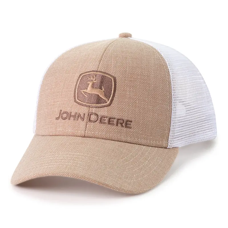 John Deere Men'S Khaki/White Mesh Cap – Breathable Design – Lp87813 1