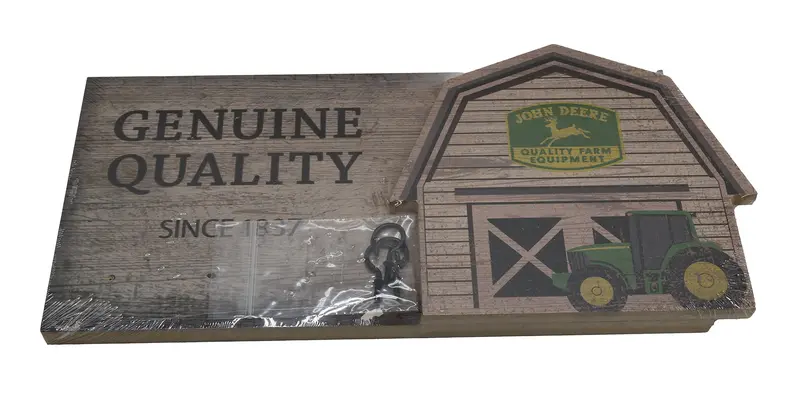John Deere Wooden Key Holder Wall Sign With Rustic Finish – Lp86788 1