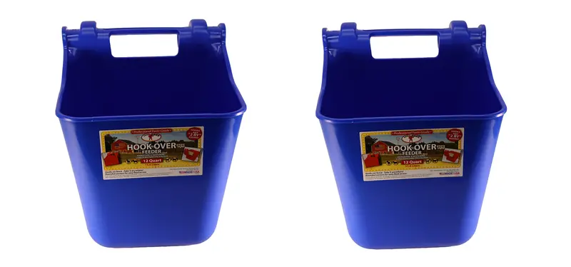Little Giant Blue 12-Quart Hook-Over Plastic Feeder (2-Pack) – Hf12Blue 1