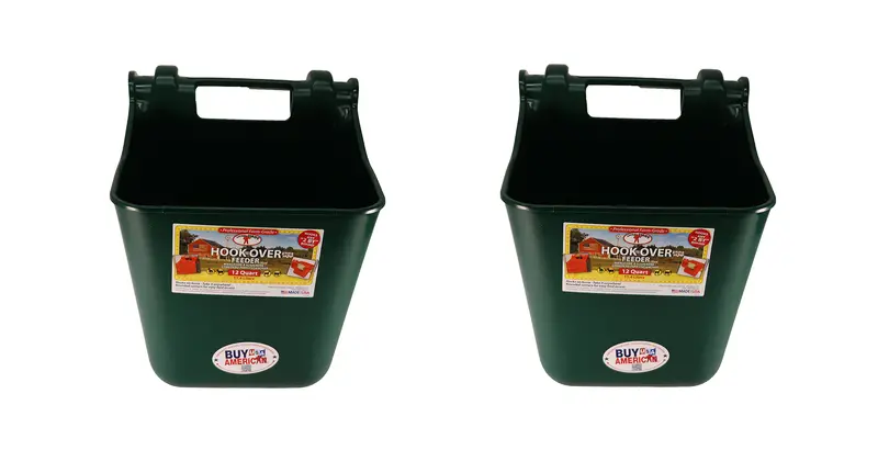 Little Giant Green 12-Quart Hook-Over Plastic Feeder (2-Pack) – Hf12Green 1