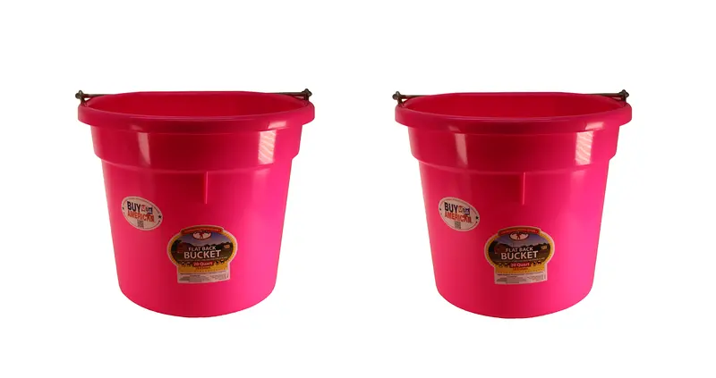 Little Giant Hot Pink 20-Quart Flat-Back Plastic Bucket – 2-Pack 1