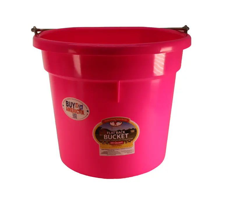 Little Giant Hot Pink 20-Quart Flat-Back Plastic Bucket – Space-Saving Farm Storage (P20Fbhotpink) 1