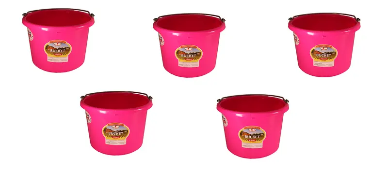 Little Giant Hot Pink 8-Quart Plastic Bucket – 5-Pack (P8Hotpink) 1
