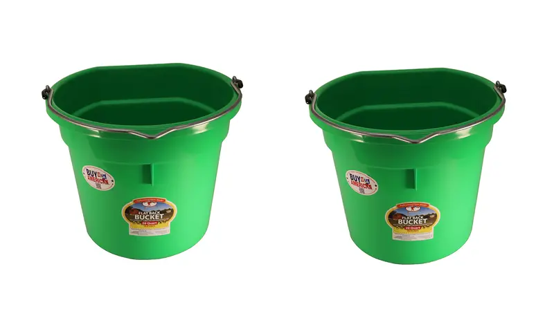 Little Giant Lime Green 20-Quart Flat-Back Plastic Bucket – 2-Pack (P20Fblimegreen) 1