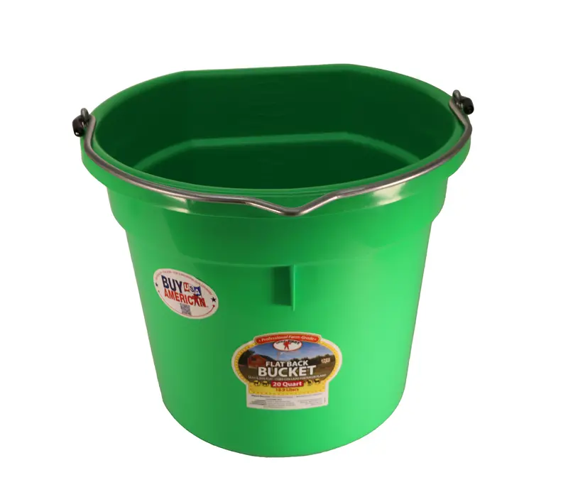 Little Giant Lime Green 20-Quart Flat-Back Plastic Bucket – Wall-Mountable Design (P20Fblimegreen) 1