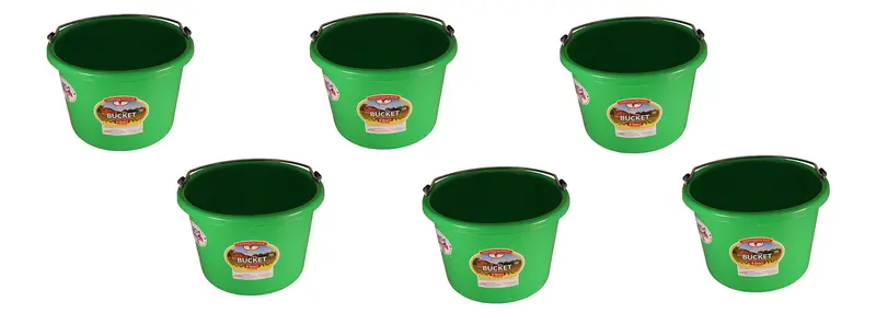 Little Giant Lime Green 8-Quart Plastic Bucket – 6-Pack (P8Limegreen) 1