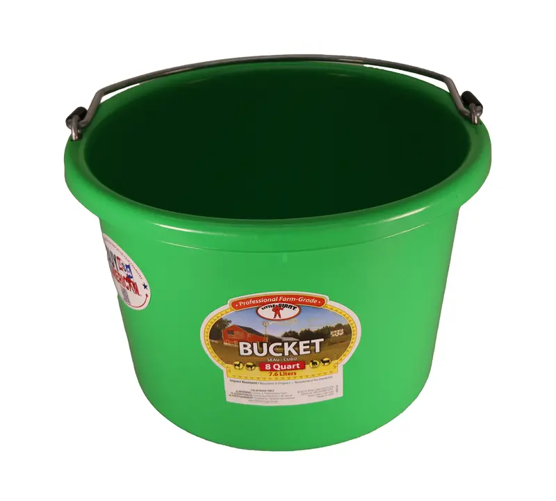 Little Giant Lime Green 8-Quart Plastic Bucket – Farm-Friendly Storage (P8Limegreen) 1