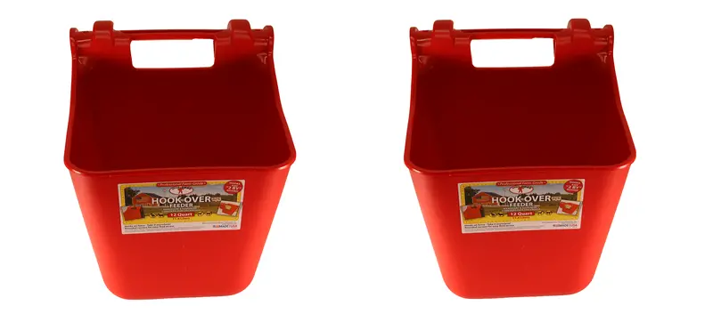 Little Giant Red 12-Quart Hook-Over Plastic Feeder (2-Pack) – Hf12Red 1