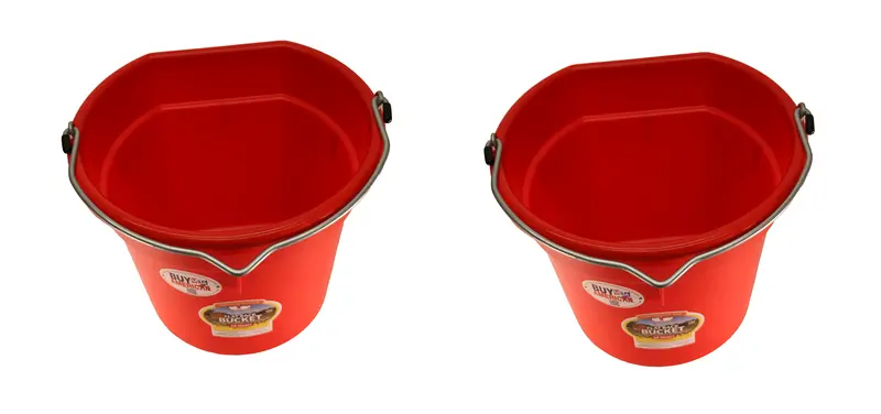 Little Giant Red 20-Quart Flat-Back Plastic Bucket – 2-Pack (P20Fbreda) 1