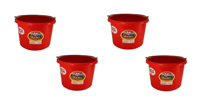 Little Giant Red 8-Quart Plastic Bucket – 4-Pack 1