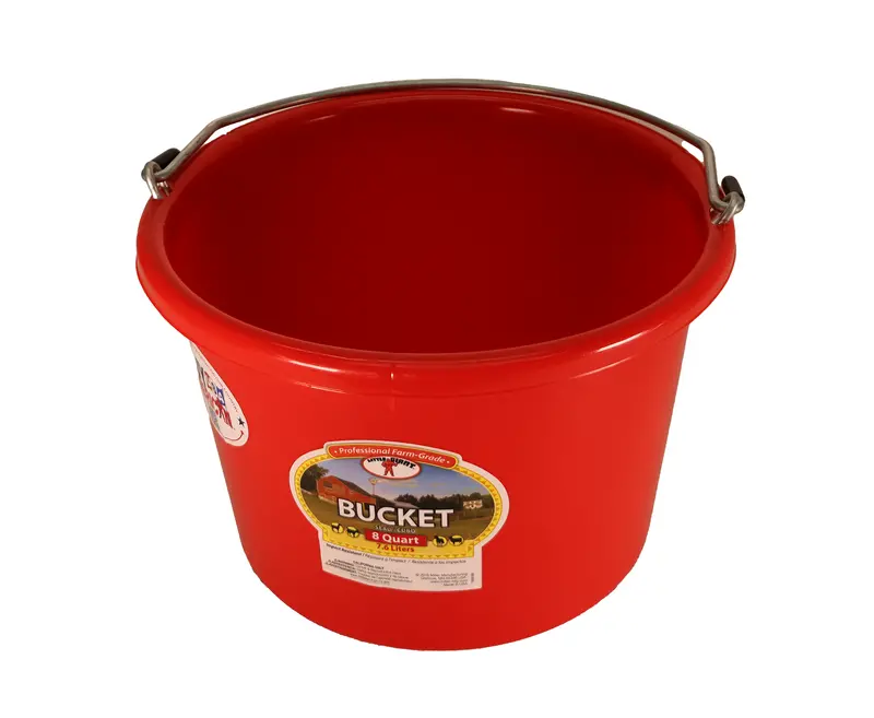 Little Giant Red 8-Quart Plastic Bucket – Lightweight Utility Container (P8Red) 1
