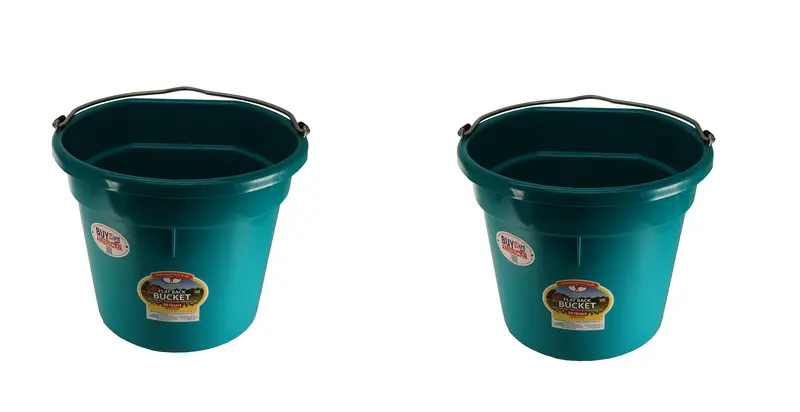 Little Giant Teal 20-Quart Flat-Back Plastic Bucket – 2-Pack (P20Fbteal) 1