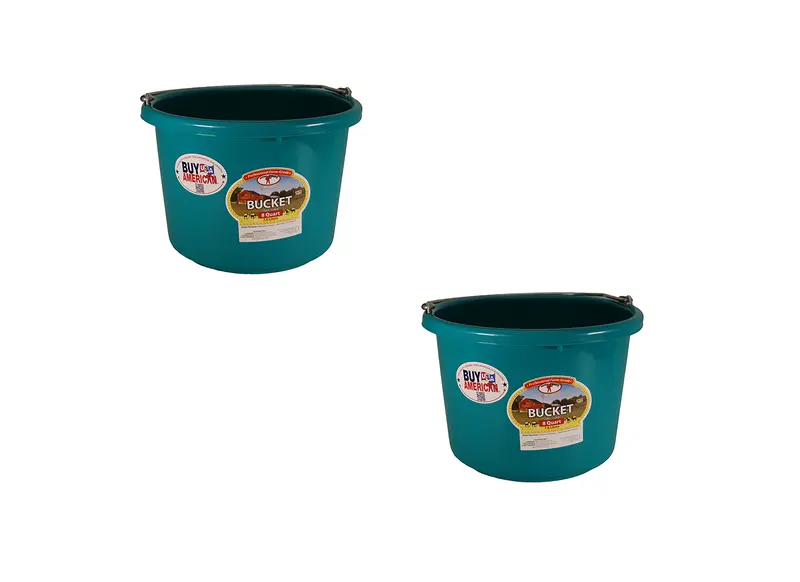 Little Giant Teal 8-Quart Plastic Bucket – 2-Pack 1