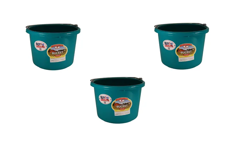 Little Giant Teal 8-Quart Plastic Bucket – 3-Pack 1