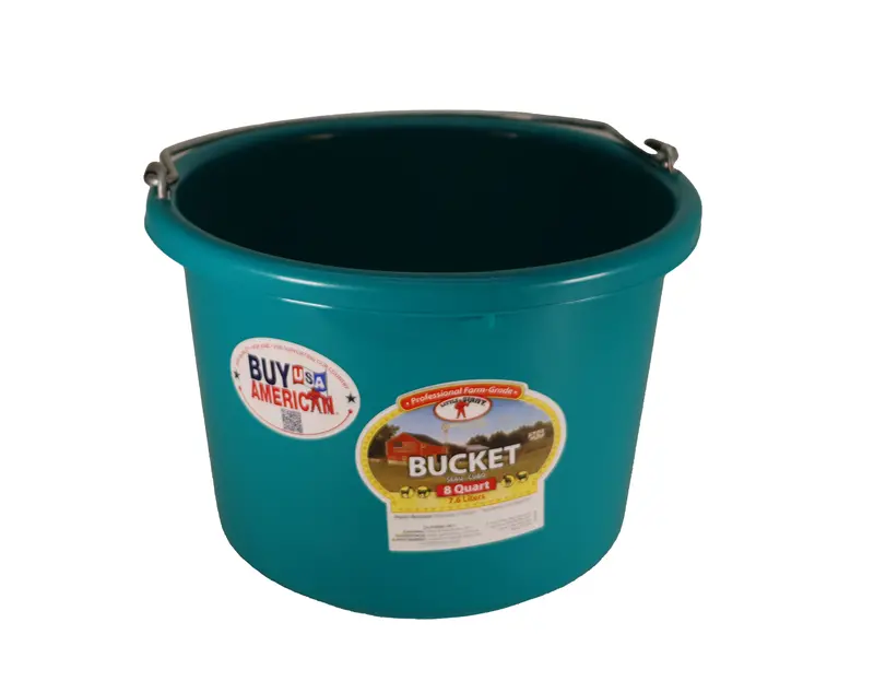 Little Giant Teal 8-Quart Plastic Bucket – Stackable Farm & Ranch Supply (P8Teal) 1