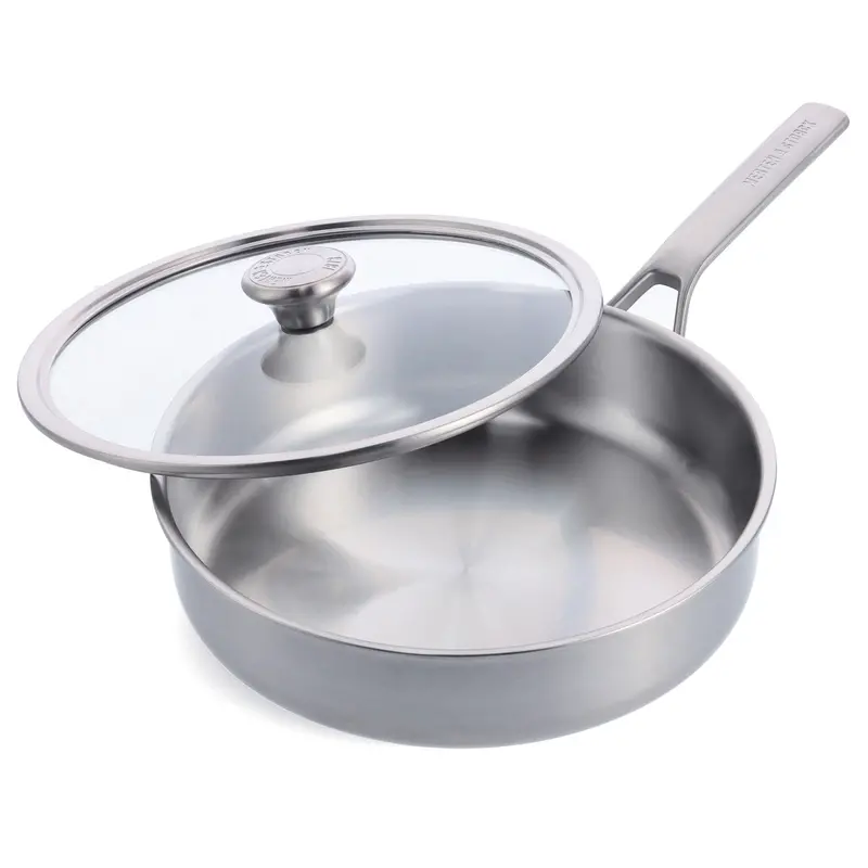 Merten & Storck Stainless Steel 3.5-Quart Sauté Pan With Tempered Glass Lid 1