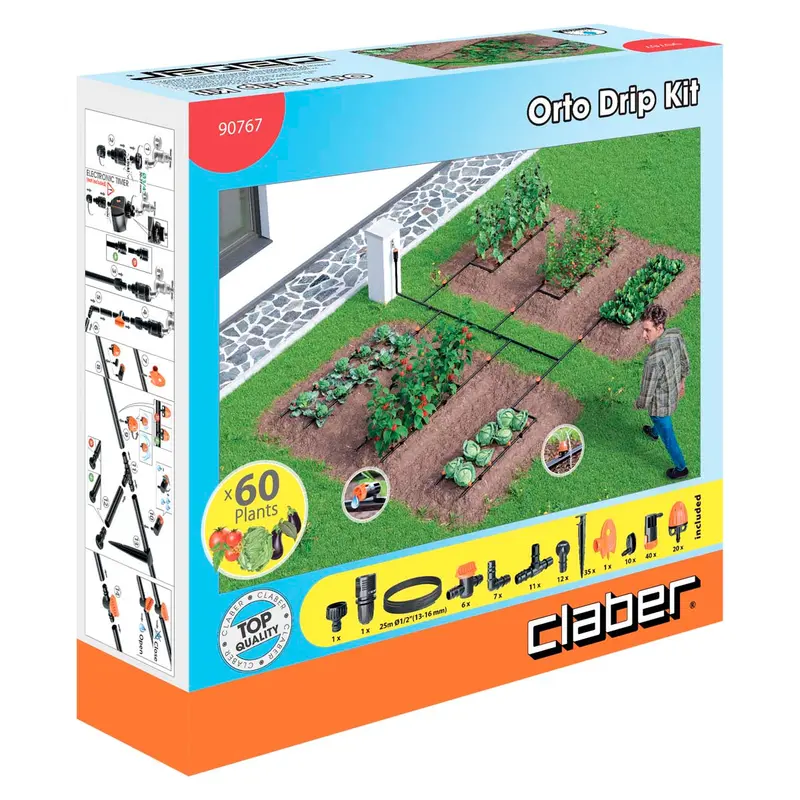 Orto Drip Irrigation Starter Kit – Complete 90767 System With Timer & Tubing 1