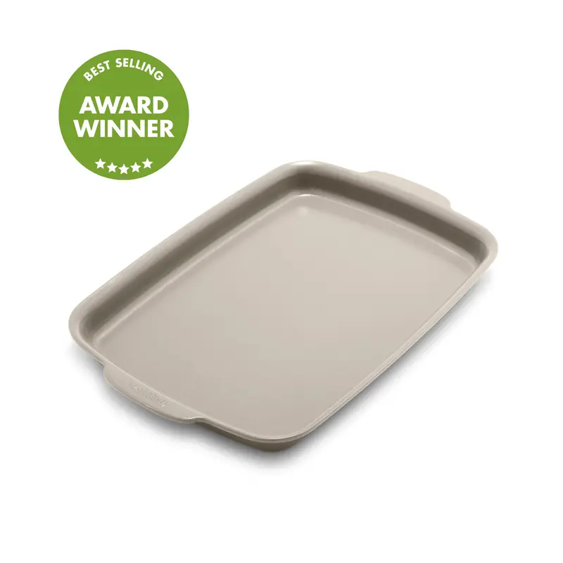Premiere Ovenware Ceramic Nonstick 13" X 9" Quarter Sheet Pan – Taupe 1
