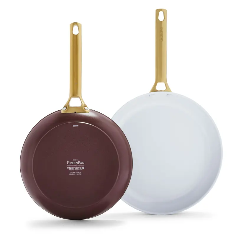 Reserve Burgundy Ceramic Nonstick 10" & 12" Frying Pan Set 1
