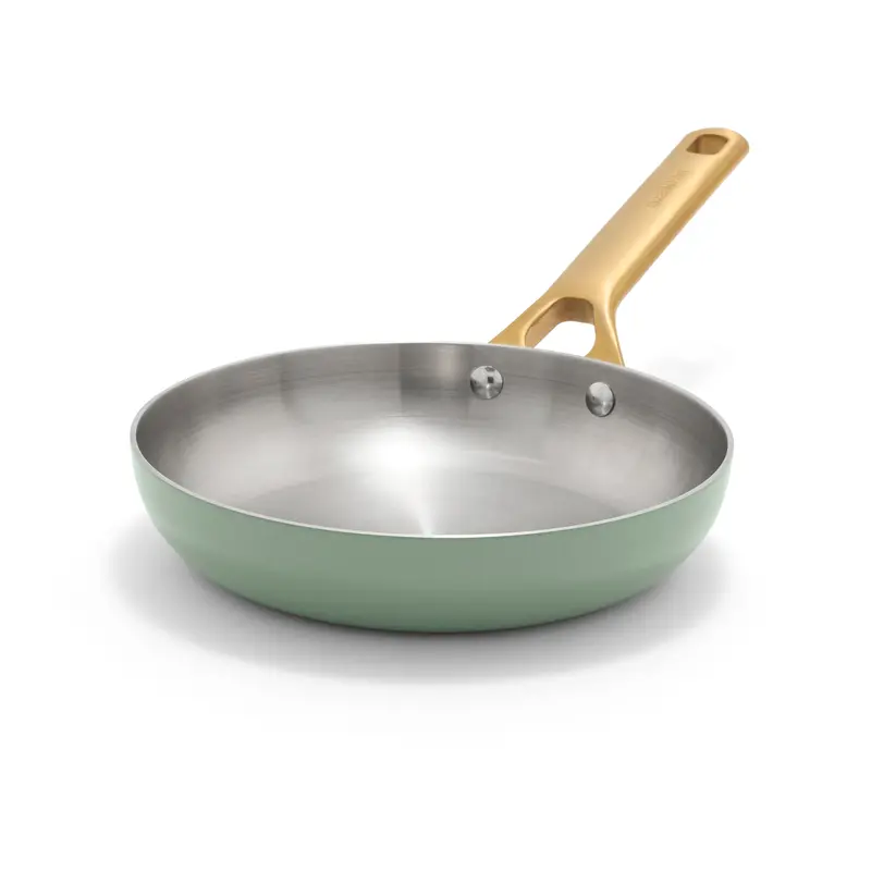 Reserve Pro Stainless Steel 8-Inch Fry Pan – Uncoated, Sage Accent 1