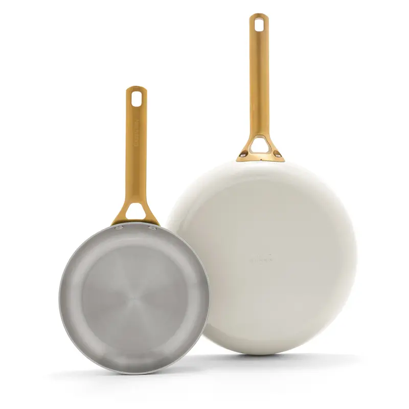 Reserve Pro Stainless Steel Fry Pan Set – 10-Inch And 12-Inch, Cream Finish 1