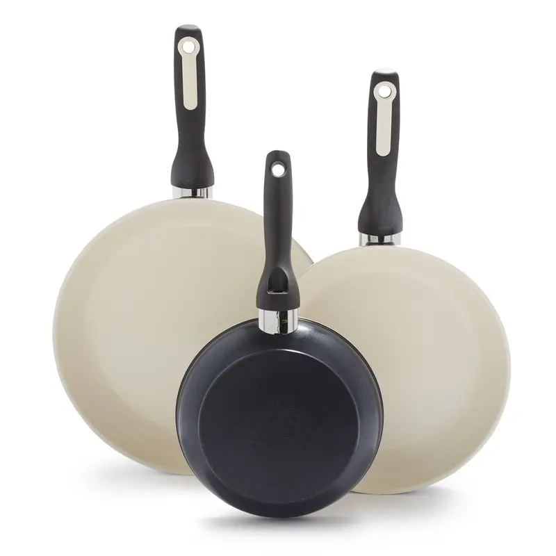 Rio Ceramic Nonstick Fry Pan Set (7", 9.5", 11") – Matte Black 1