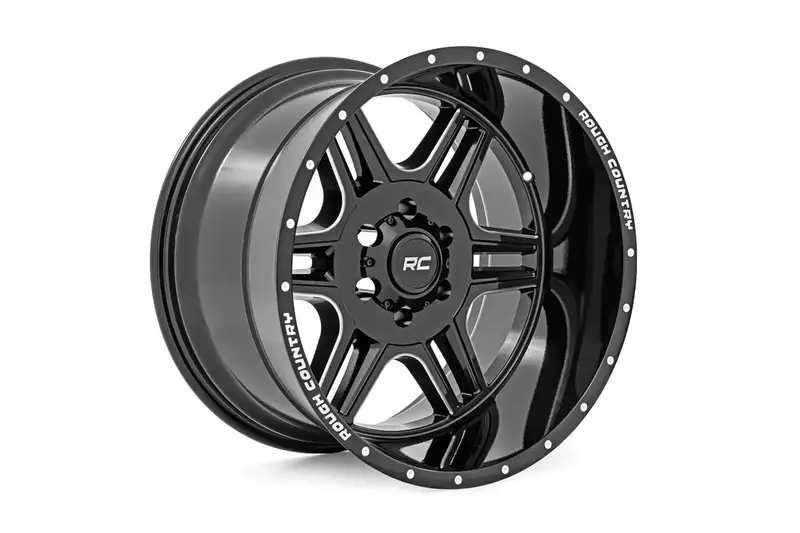 Rough Country Series 92 Gloss Black Machined One-Piece Alloy Wheel – 18X9, 6X5.5", +18Mm Offset 1