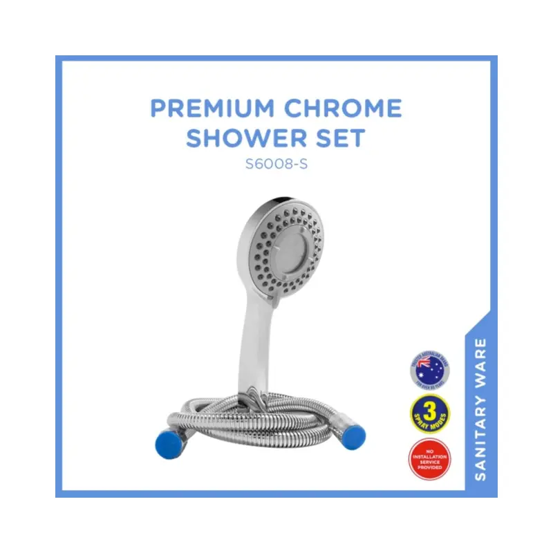 S6008-S Premium 3-Function Chrome Shower Set 1