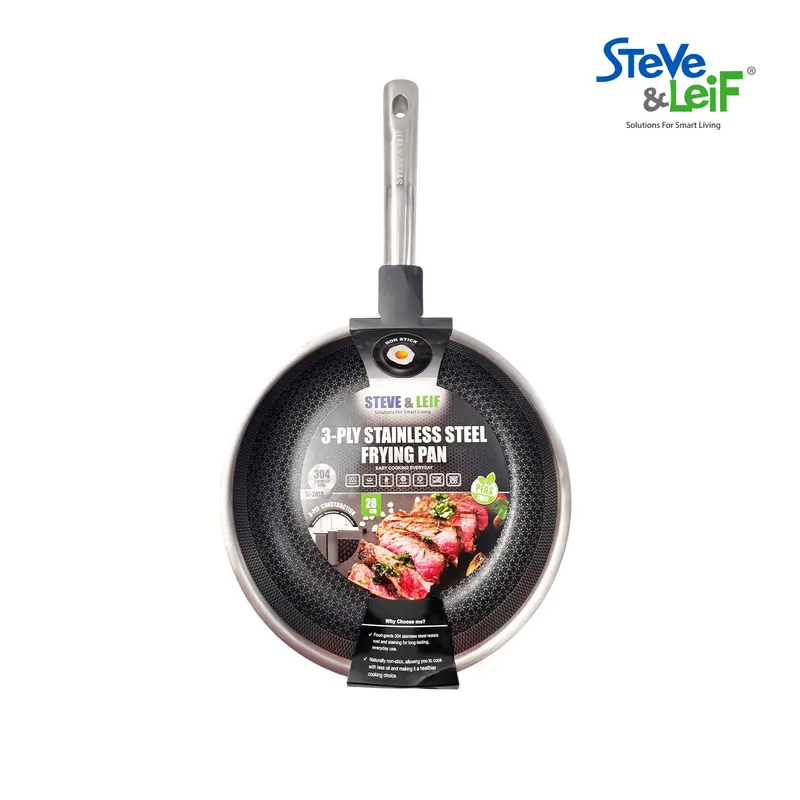 S&L Tri-Ply 304 Stainless Steel Frying Pan — Pfas-Free Non-Stick, Induction-Compatible, All-Stovetop Safe 1