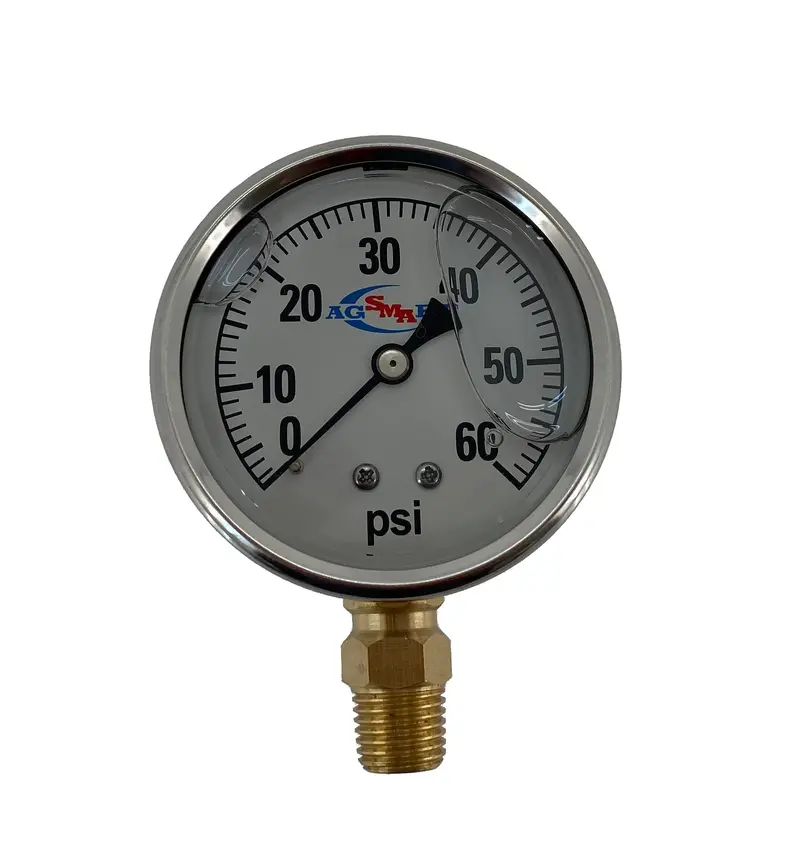 Sma 60 Psi Liquid-Filled Stainless Steel Pressure Gauge – 2.5-Inch Dial 1