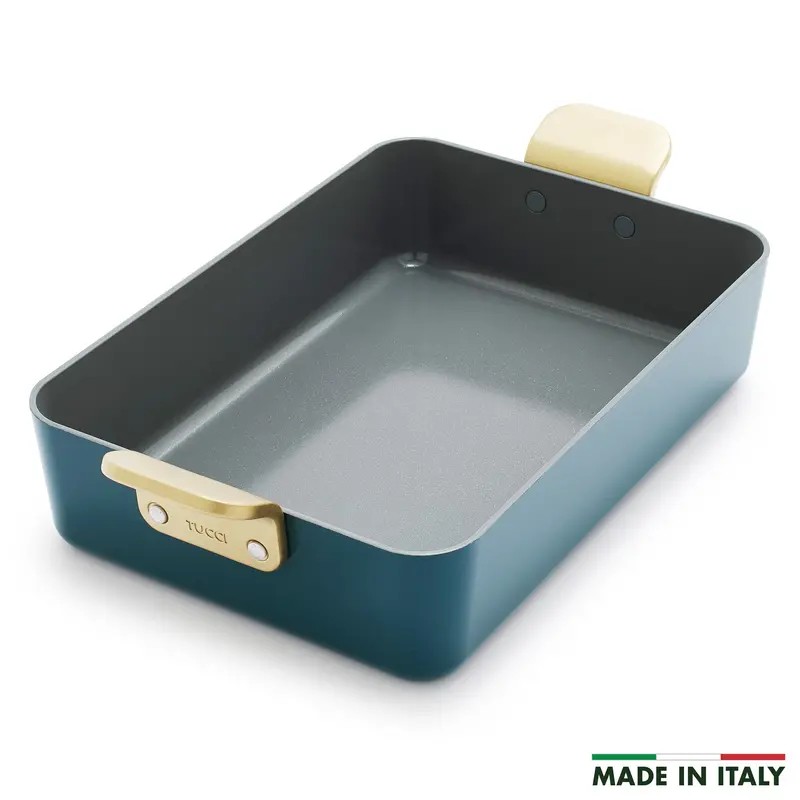 Stanley Tucci Ceramic Lasagna Pan In Venetian Teal – Oven-Safe Design 1