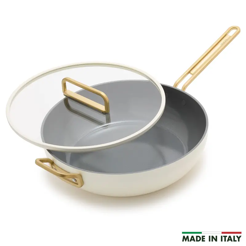 Stanley Tucci Ceramic Nonstick 6.5-Quart Essential Pan – Carrara White 1